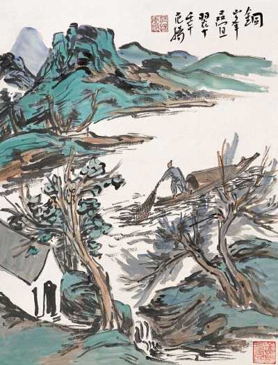 范扬 壬午（2002年）作 铜峰叠翠 立轴